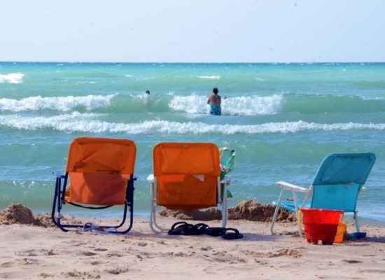 Beach scene at Lake Michigan