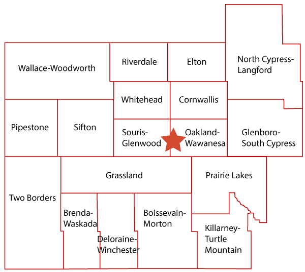 map of southwestern Manitoba
